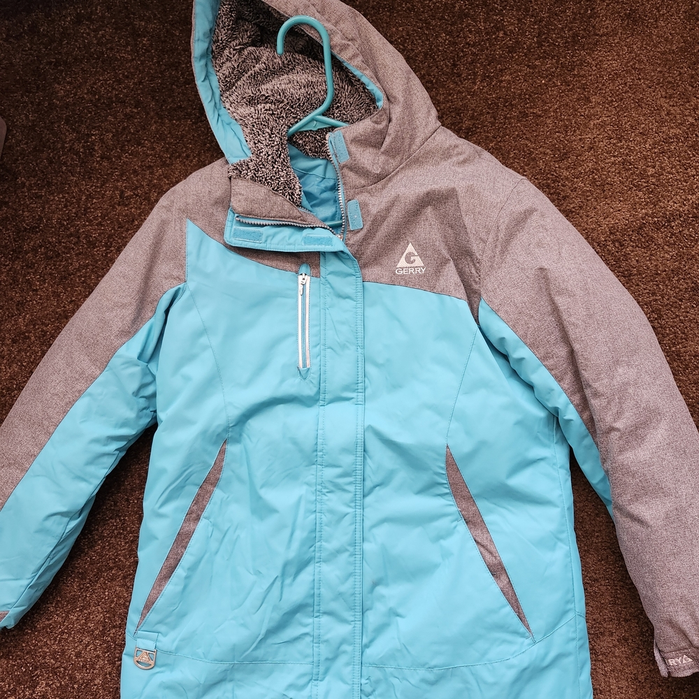 Gerry Weber Teal and Gray Kids Puffer Jacket